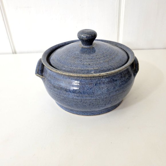 Unknown Other - Studio Pottery Small Blue Covered Casserole